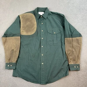 C.C. Camisa de tiro acolchada Filson para hombre verde mediana manga larga caza EE. UU. - Imagen 1 de 12