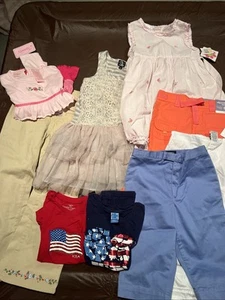 New Girls Lot 6x New Pants Dresses Capris Tops - 9 Items Summer Fall - Picture 1 of 7