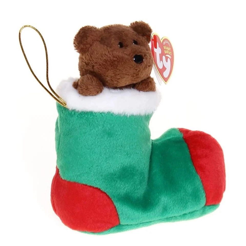 Ty Beanie Baby Stockings Bear in Stocking MWMT - Image 1 of 1
