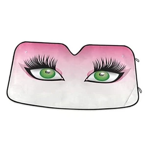 Big Green Eyes Windshield Sun Shade for Car Truck SUV Car Window Shades Car - Picture 1 of 8