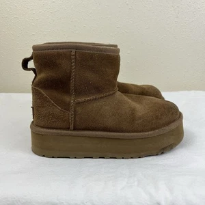 Ugg Classic Mini Platform Boot Kids Size 2 Chestnut - Picture 1 of 6