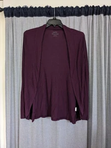 VTG Y2K Whimsigoth Mudd Cardigan Women's M Purple Open Front Roll Tab Sleeves - Imagen 1 de 11