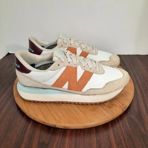 New Balance 237 Womens 10 Shoes Sea Salt Copper Baby Blue Suede Retro Sneakers - Picture 1 of 10