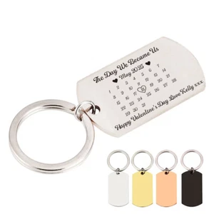 Personalised Calendar Keyrings Engraved Army Key Tag Anniversary Birthday Gift - Picture 1 of 9