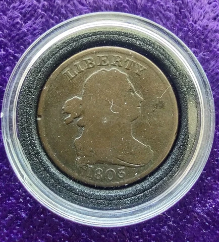 1803 Draped Bust Half Cent US cent good condition! Cover