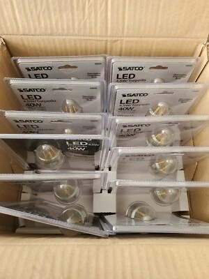 Box Of 12 4.5 Watt C11 Clear LED Medium Base Lightning Fixture 120V  SATCO-S8609 - Image 1 of 4