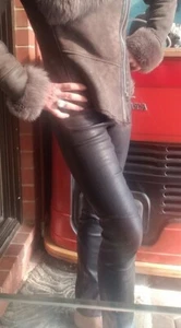 Scanlan Theodore Leather Pants Leggings Sz 8 - Picture 1 of 12