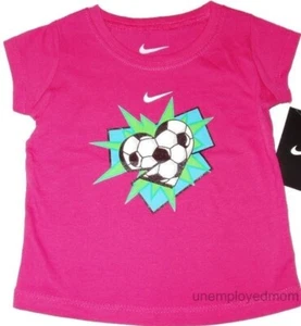 Girls Nike Athletic Tee Soccer Ball Heart Shirt Top Cute Saying Sports Player - Picture 1 of 2