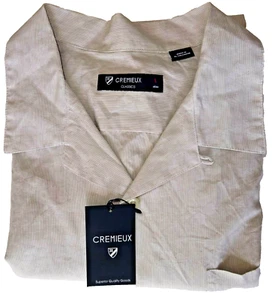 Daniel Cremieux S/S Shirt Large Khaki Striped w/ Jacquard Pattern NWT  (DSS97) - Picture 1 of 5