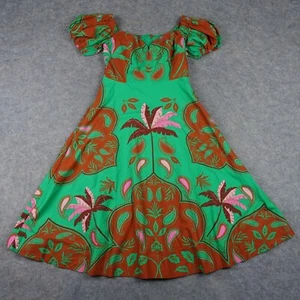 Maeve Dress Womens 12 Green Anthropologie Floral Bohemian Hippie Summer Wedding - Picture 1 of 20