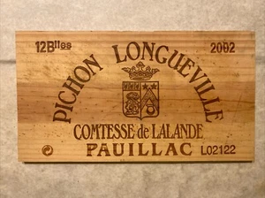 1 Rare Wine Wood Panel Pichon Longueville Vintage CRATE BOX SIDE 11/24 822 - Picture 1 of 2