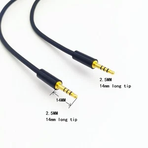 1meter 3ft 2.5mm Male to 2.5mm male 4 Pole Audio AUX Cable  with 14mm long tip - Picture 1 of 5