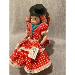 Vintage Spanish Latina Flamenco Marin Chiclana World Dress Doll in Chair New - Picture 1 of 11