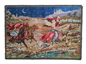 Arabian Nights VTG Tapestry Abduction Seraglio Wall Hanging Moon Stars Bohemian