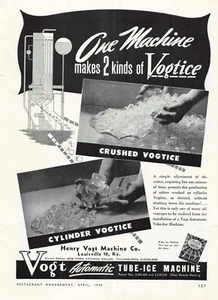 Vintage 1948 Print Ad One Machine Vogt Automatic Tube-Ice Crushed Cylinder - Bild 1 von 1