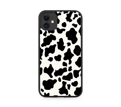 Black and White Cow Print Rubber Rubber Phone Case Pattern Skin a204 - Image 1 of 2