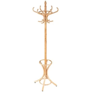 Wooden Standing Hat Coat Rack Tree Bag Hanger 12-Hooks Umbrella Stand Home Brown - Picture 1 of 9