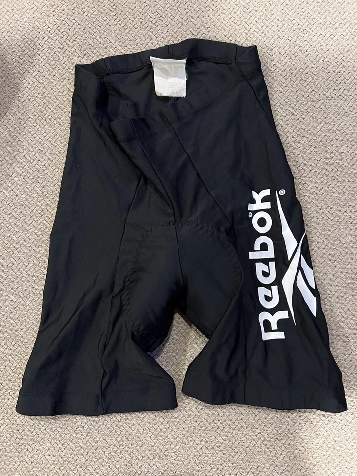 男式复古 Reebok 黑色骑行加厚短裤小号 — 第 1/1 张图片