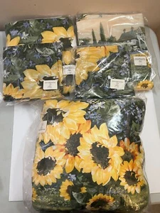 Set of 5 Sunflower Chateau Matching Curtain Panels Pillow and Shams Pillowcases - Picture 1 of 6