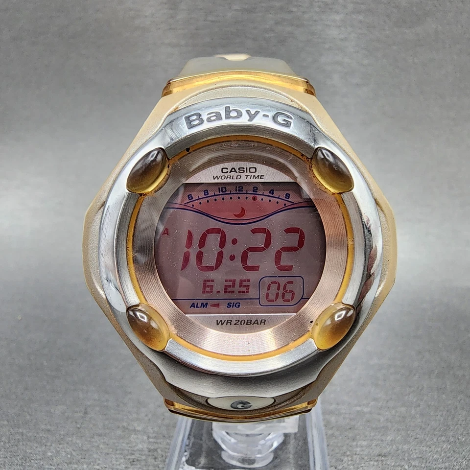 Casio Baby-G BGR-260S Watch Women 42mm Digital Gray Tone Round New Battery - Image 1 of 4