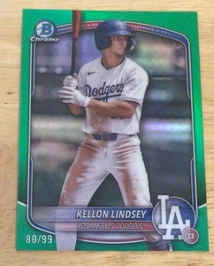 Bowman Chrome Prospects Kellon Lindsey BCP-137 2025 refractor verde/99 - Imagen 1 de 2