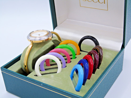 Orologio Vintage Gucci Lunetta Anni 90 Cambio Lunetta Oro Bracciale Braccialetto Orologio Da Polso