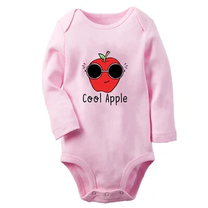 Geniales Manzana Divertidos Monos Bebé Recién Nacido Novedad Trajes Largos de una Pieza - Imagen 1 de 9