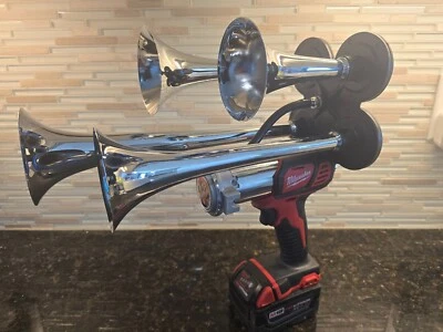 Horny Horns - Milwaukee M18 QUAD Air Horn in Chrome - Image 1 of 4