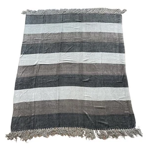 NOS Vintage Colorado Timberline Home Jacquard Chenille Blanket 50"x60" Tri Color - Picture 1 of 9