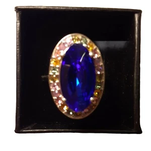 Größe 6 Sterling Ring aus 18 x 9,5 mm Majestätisch Blau von Swarovski (391) - Bild 1 von 11