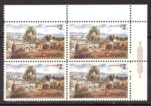 1972 - #600 UR Pl.1 Block - $2 Canada Landscape Definitive Quebec cv$30 - Picture 1 of 1