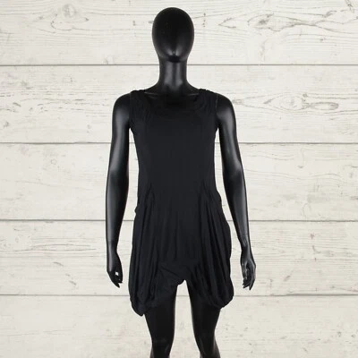 Vestido túnica feminino MC PLANET preto tiras arte boho gola redonda elástico Reino Unido 12 40 - Imagem 1 de 4