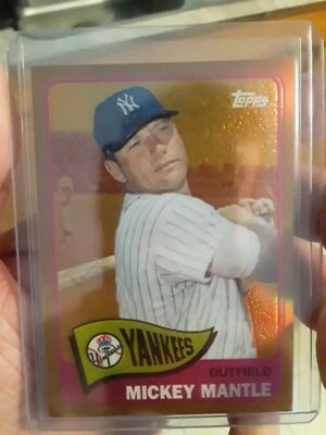 Juego de fábrica Topps 2012 exclusivo refractores cromados dorados Mickey Mantle #350 patio Foto 1 de 2