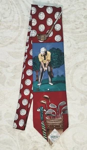 Tabasco Golf Imported Silk Tie 56"x4" Made In USA - Picture 1 of 7
