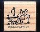 SAiLBOAT BOULE EN PELUCHE OURS jouets enfant étiquette cadeau Stampin' Up ! Timbre caoutchouc 1995 
