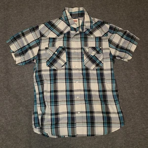 Camicia uomo vintage Levi Western Pearl Snap manica corta taglia S - Foto 1 di 7