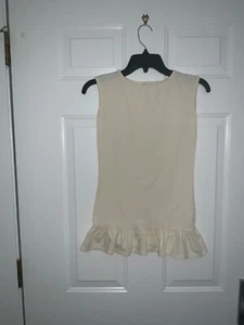 ❤️ Persnickety Girls Cream Carla Ruffle Bottom Tank Dress Shirt; Size 12 Years - Picture 1 of 3