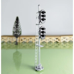 1 x HO scale model railroad 2 heads 3 + 3 aspects block signal LED made #K33Sg - Picture 1 of 3