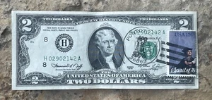 ✅ Series 1976 Green A - Two Dollar Bill Spirit of 76 Postal Stamp Ink, Circ. - Picture 1 of 10