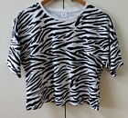 Pretty Black & White Animal Print Girls Crop Top from Target Youth - Size 16
