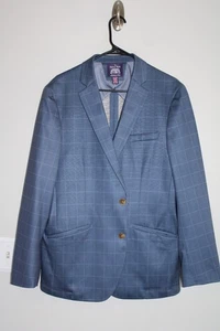 BLUE PLAID SAVILLE ROW STRETCH SPORT COAT 42R lightweight suit jacket 42 REGULAR - Picture 1 of 5