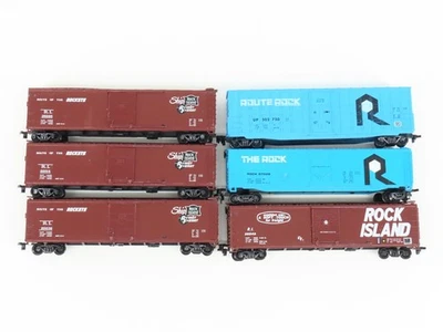 LOT of 6 HO Scale Athearn & Roundhouse UP/RI/ROCK Box Cars - Custom - Image 1 of 4