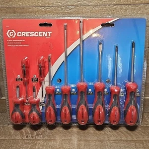 NEW 10 Pc Crescent Screwdriver Set PHILLIPS AND STANDARD Black Oxide Tip CSD10 - Picture 1 of 1