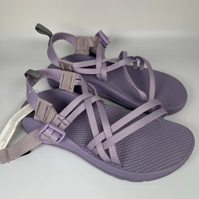 Sandalias deportivas de senderismo verde púrpura Chaco ZX 1 EcoTread niños talla 5 EE. UU. Foto 1 de 4