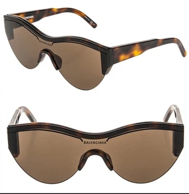 BALENCIAGA BB0004S SKI 0004 Marrón Habana Escudo Máscara Moda Gafas de sol 007 Foto 1 de 4