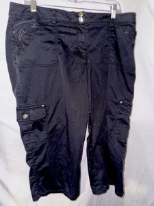 White House Black Market schwarze Caprihose Gr. 10/12 Stretch Baumwolle Cargo - Bild 1 von 8