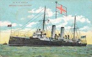 Early HMS APOLLO Royal Navy Cruiser Postcard - Picture 1 of 2