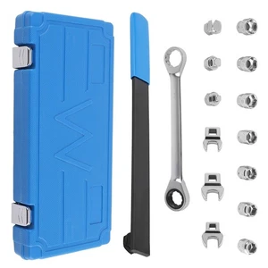 15 Piece Ratcheting Serpentine Belt Wrench Tool Set Removal & Installation Kit - Picture 1 of 17