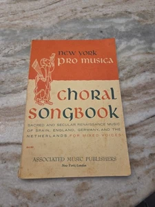 New York Pro Musica Choral Songbook (Sacred and Secular Renaissance Music of Spa - Picture 1 of 2