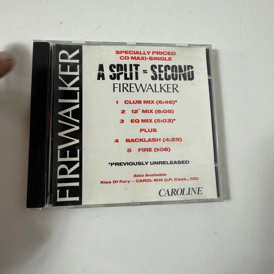 A SPLIT-SECOND - FIREWALKER  CD 1990 Maxi Single 5 Tracks VG Condition  Foto 1 de 2